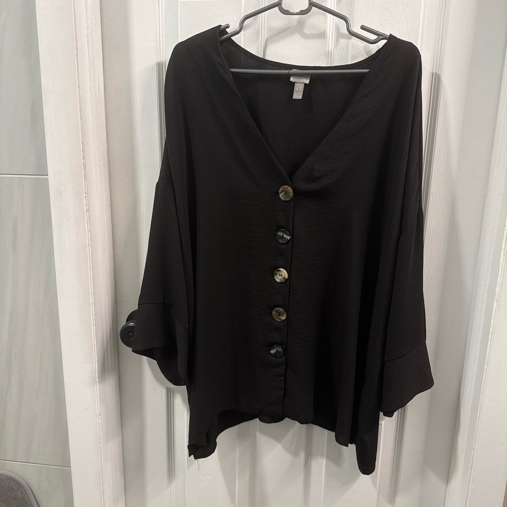 ASOS Black Button-Front Women's Shirt